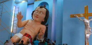 The baby Jesus statue in Zacatecas.