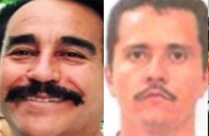 Avelar, left, and his alleged boss, cartel leader El Mencho.