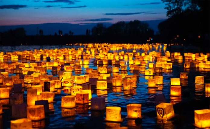 Water lanterns will carry their messages in two locations in December.