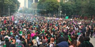Monday's march in Mexico City was mostly peaceful.