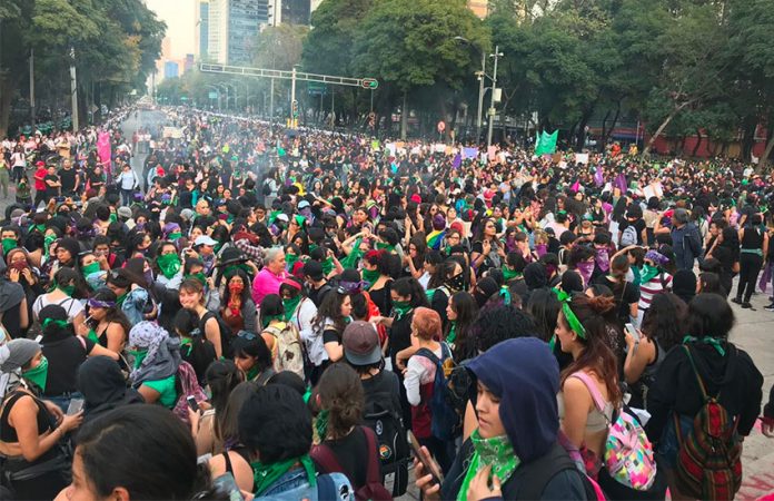 Monday's march in Mexico City was mostly peaceful.