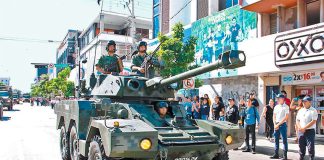 Soldiers went on parade Thursday in Culiacán, Sonora, to mark the opening of military exhibition in the city.