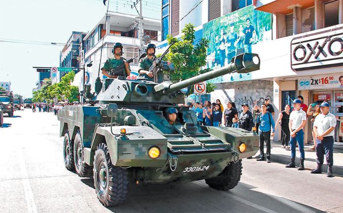 Soldiers went on parade Thursday in Culiacán, Sonora, to mark the opening of military exhibition in the city.