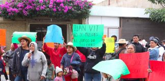 Communal landowners protest in Oaxaca in August.