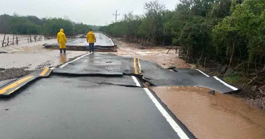 Rains caused highway damage across northern Mexico.