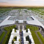 Architect's rendering of the Santa Lucía airport.