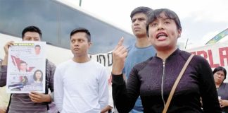 Teaching students protest in Chiapas on Monday.