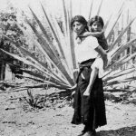 Slave mother and child and a henequen plant.