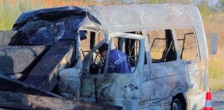 The accident scene in Jalisco Wednesday morning.