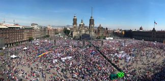 Sunday's one-year anniversary celebration in Mexico City.
