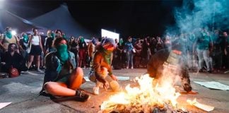 Friday's book-burning at the Guadalajara fair.