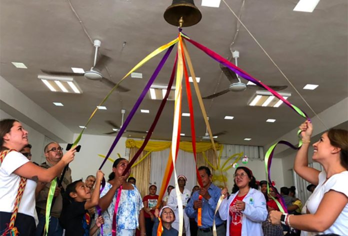 Ringing the cancer-free bell in Chetumal.