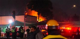 Sunday morning's fire at the San Cosme market.