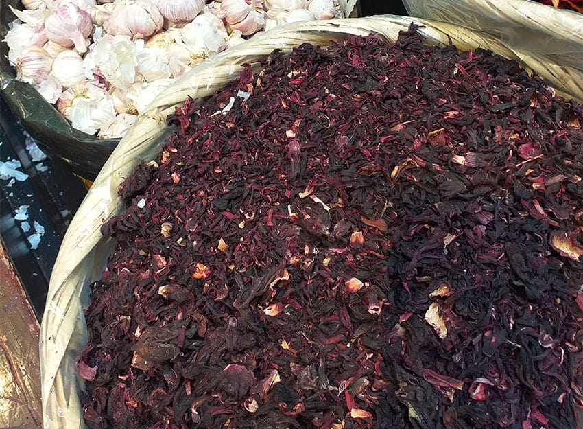 Dried Jamaica flowers.