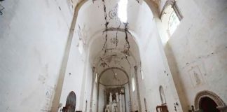 Earthquake damage at the monastery of San Juan Bautista in Tlayacapan, Morelos.