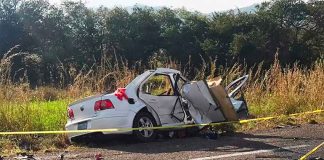 The Volkswagen Jetta after Sunday's accident.