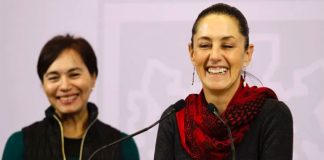 Robles, left, and Sheinbaum present new consultation process.