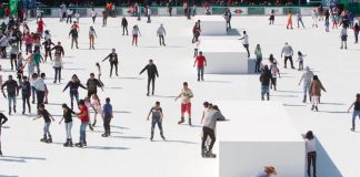 Skaters on the new 'ice' in Mexico City.