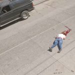 The body of a woman killed in front of a primary school last week.