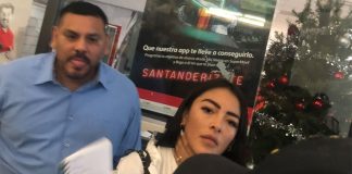 Police confront the alleged thieves.