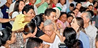 Hugs for AMLO in Tabasco.