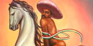 Controversial artwork depicting the revolutionary hero Zapata.