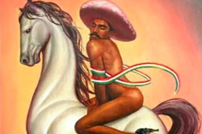 Controversial artwork depicting the revolutionary hero Zapata.