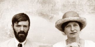 Author D.H. Lawrence and his wife in Chapala.