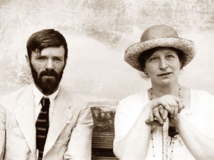 Author D.H. Lawrence and his wife in Chapala.
