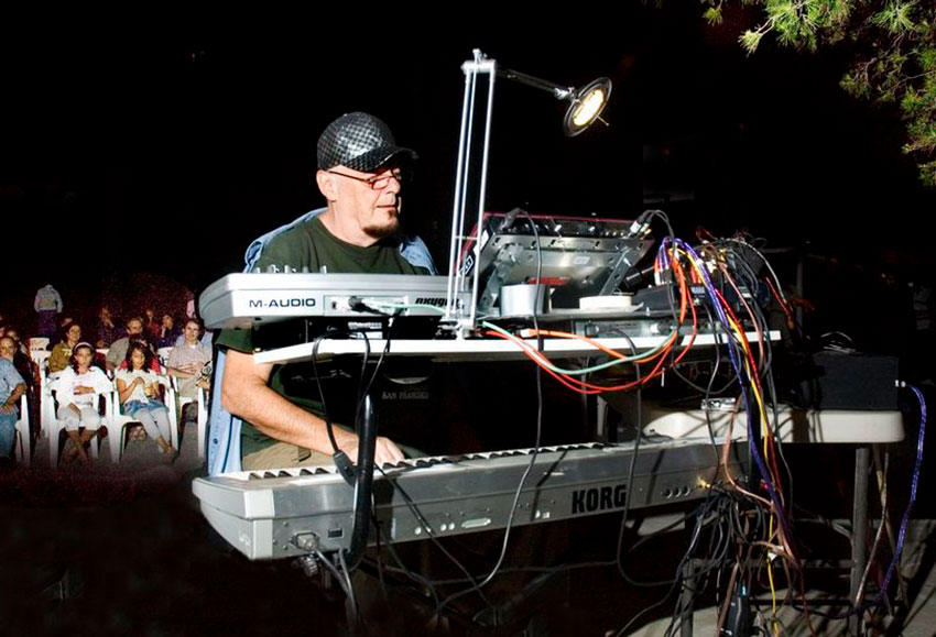 Joel VDB gives a concert in the woods in the mile-high community where he lived in Jalisco.