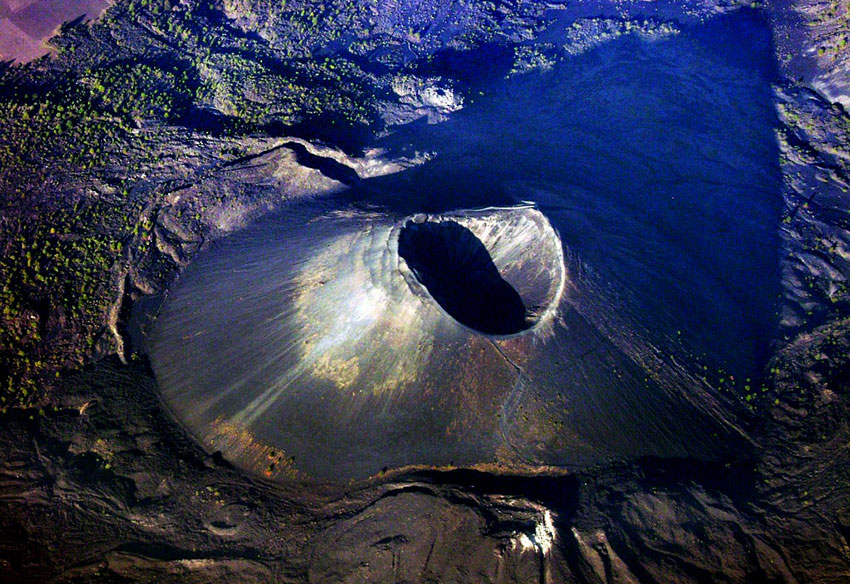 The volcano seen from above