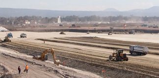 The Santa Lucía airport, whose construction plan is classified.