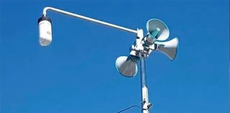 Alarm system speakers emitted a false alarm at 7:00pm Friday.