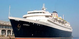 The Astoria departed Thursday on its maiden cruise.