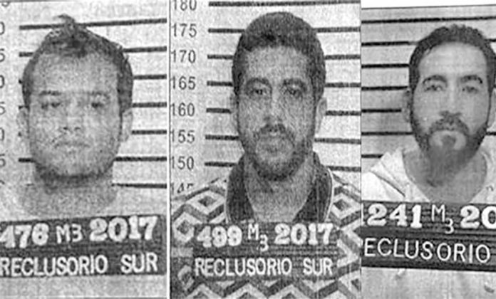 The three men who escaped from a Mexico City prison on Wednesday.