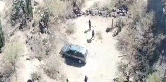 A drone captured this image of kidnappers' getaway vehicle.