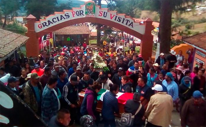 Thursday's funeral for Homero Gómez at the El Rosario sanctuary.