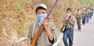 Kids on the march in Guerrero.
