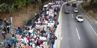 Marchers for peace en route to Mexico City.