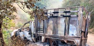 One of the vehicles in which the musicians were traveling.