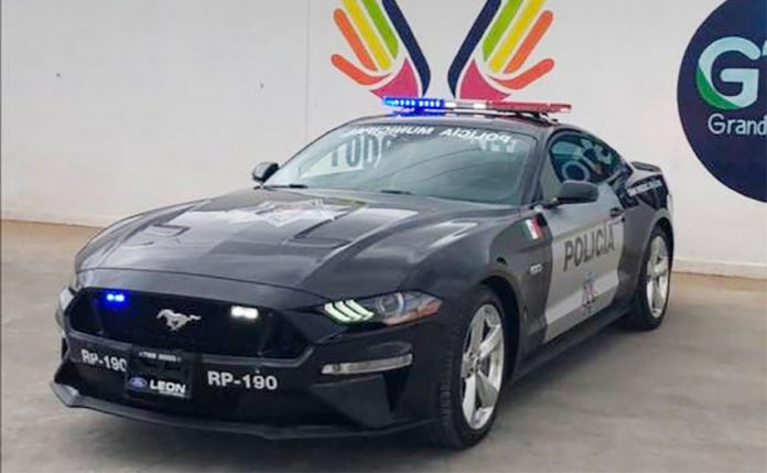 One of two Mustangs in use by San Miguel police.