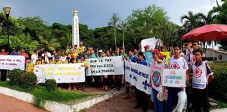 The Scouts' peace pole in Zihuatanejo.