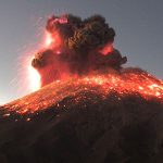 El Popo erupts Thursday morning.