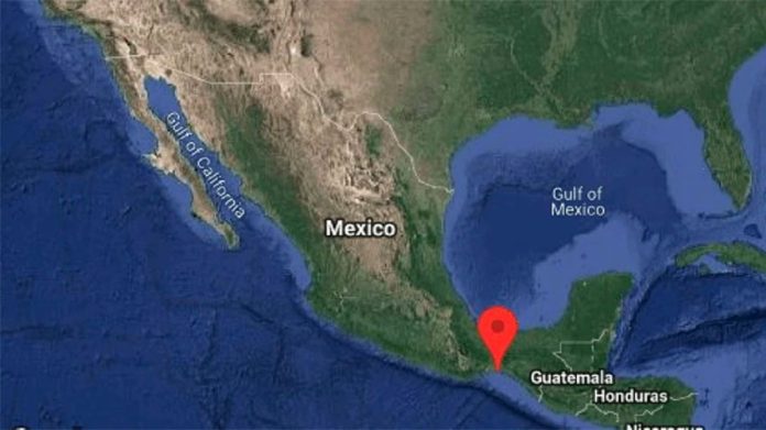 Epicenter of Saturday night's earthquake in southwestern Mexico.