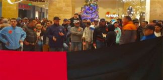 Striking hotel workers in Baja California Sur.