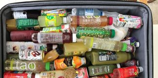 One expat's suitcase full of goodies from home.