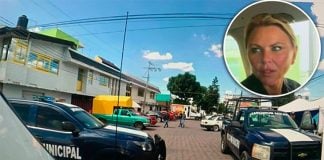 Police react when reporter Logan (inset) visits Tenancingo.