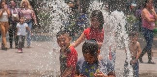 cooling off in heat wave