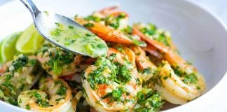 Garlic Cilantro Shrimp: serve with rice or pasta.