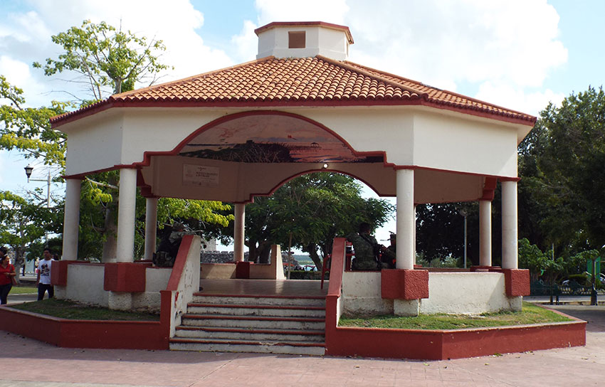 Downtown Bacalar's charming gazebo.